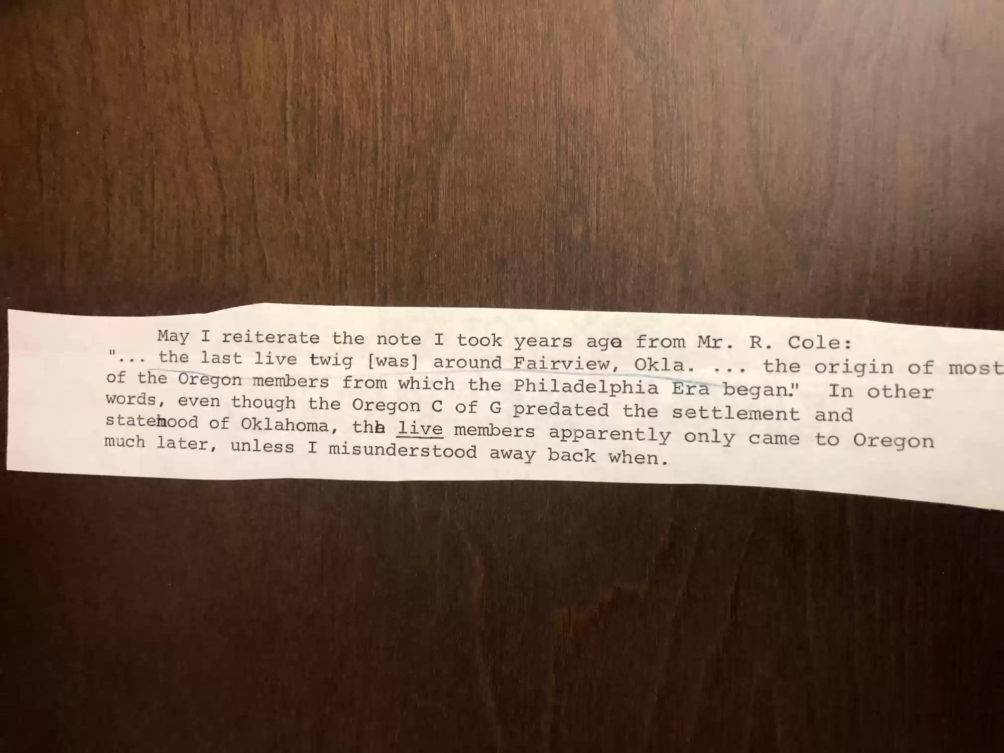 Note from L.Briggs